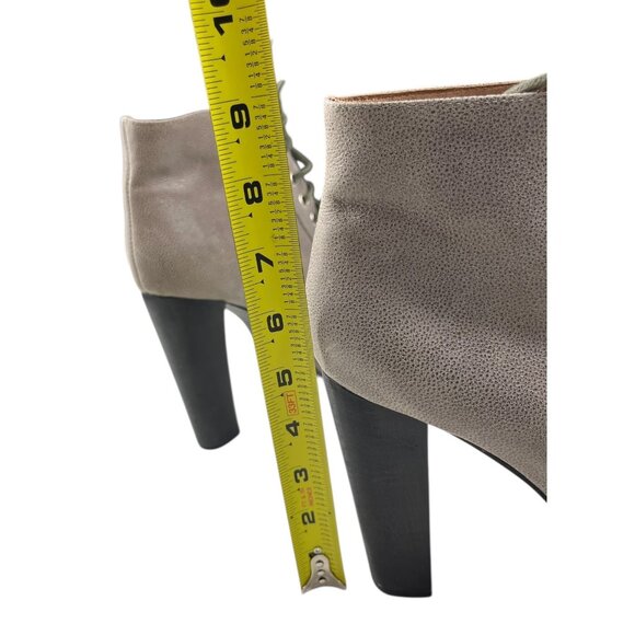 Jeffrey Campbell Havana Last Lita Greige Leather Upper Ankle Booties Size 6.5 M - Picture 12 of 16